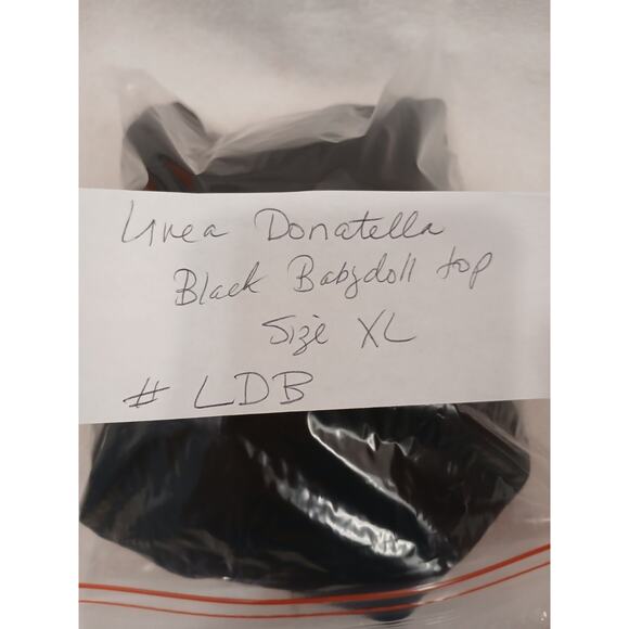 Linea Donatella Babydoll Lingerie Top Size XL Black Push-up Semi Sheer Coquette - Picture 15 of 15